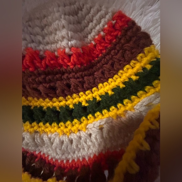 Vintage Handmade Crocheted Colorful Bucket Hat. - Picture 2 of 5
